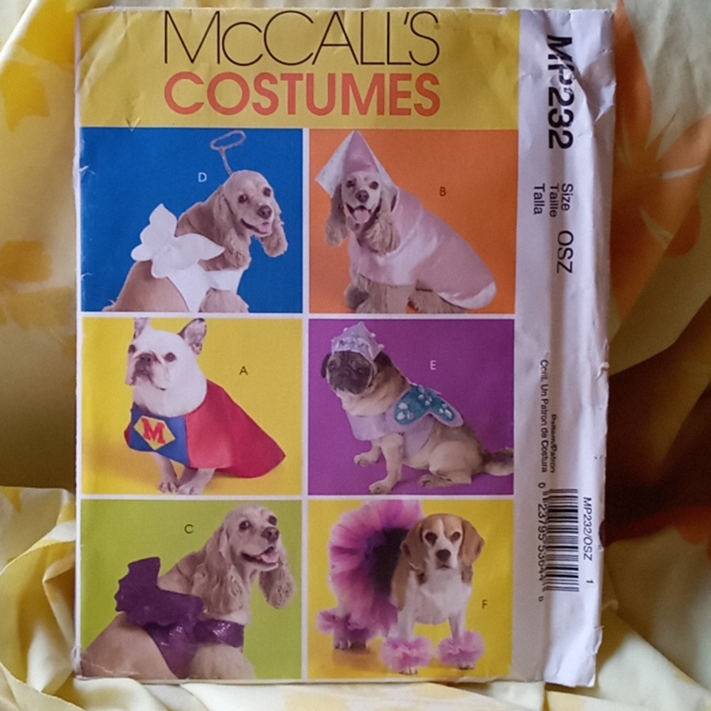 Dog Costume pattern, never used. by McCain pattern.